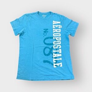 Aeropostale Blue Graphic Short Sleeve T-Shirt - Y2K Vintage - 100% Cotton